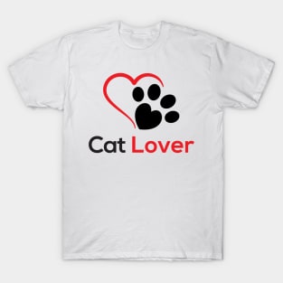 Cat Lover Quote Cat Paw and Heart T-Shirt